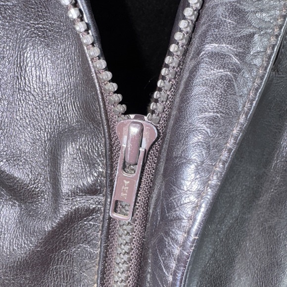 Wilsons Leather Jacket Vintage 70s Womens Black Sherpa biker Bomb Jacket Size 42 - Picture 4 of 9